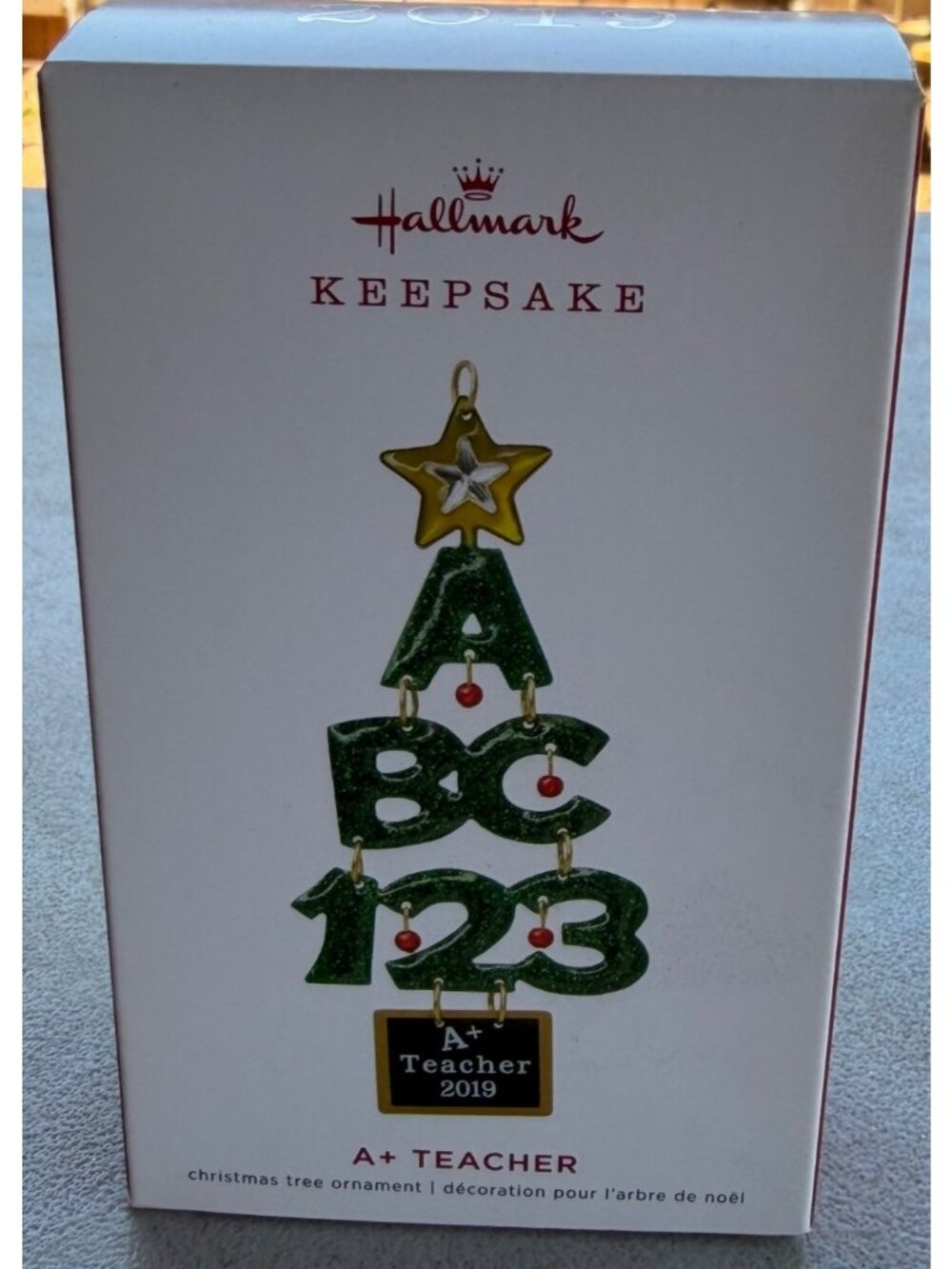2019 Hallmark Keepsake A+ Teacher w/Star Top Christmas Tree Ornament 4.5" Tall